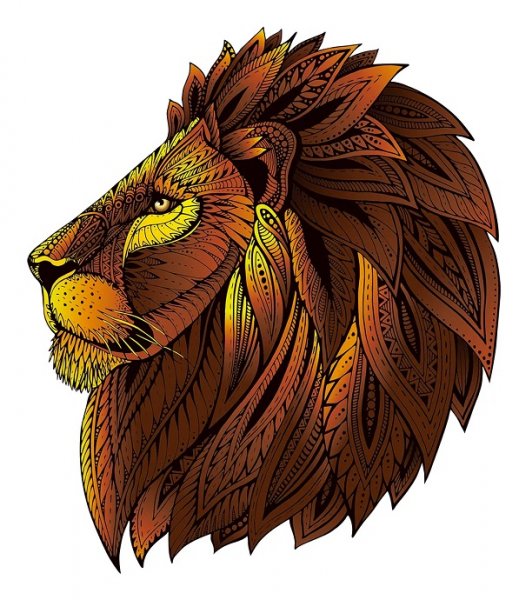 Dřevěné puzzle Lev 121 dílků - Rainbow Wooden Puzzle Lion